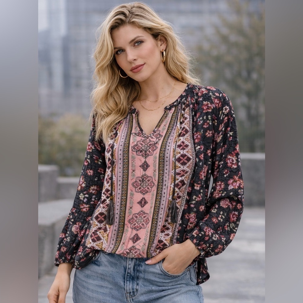 🌸 NWT! Mason & Belle Pink Boho Blouse